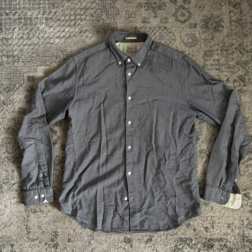 Gray Casual Button Down Shirt with Long Sleeves